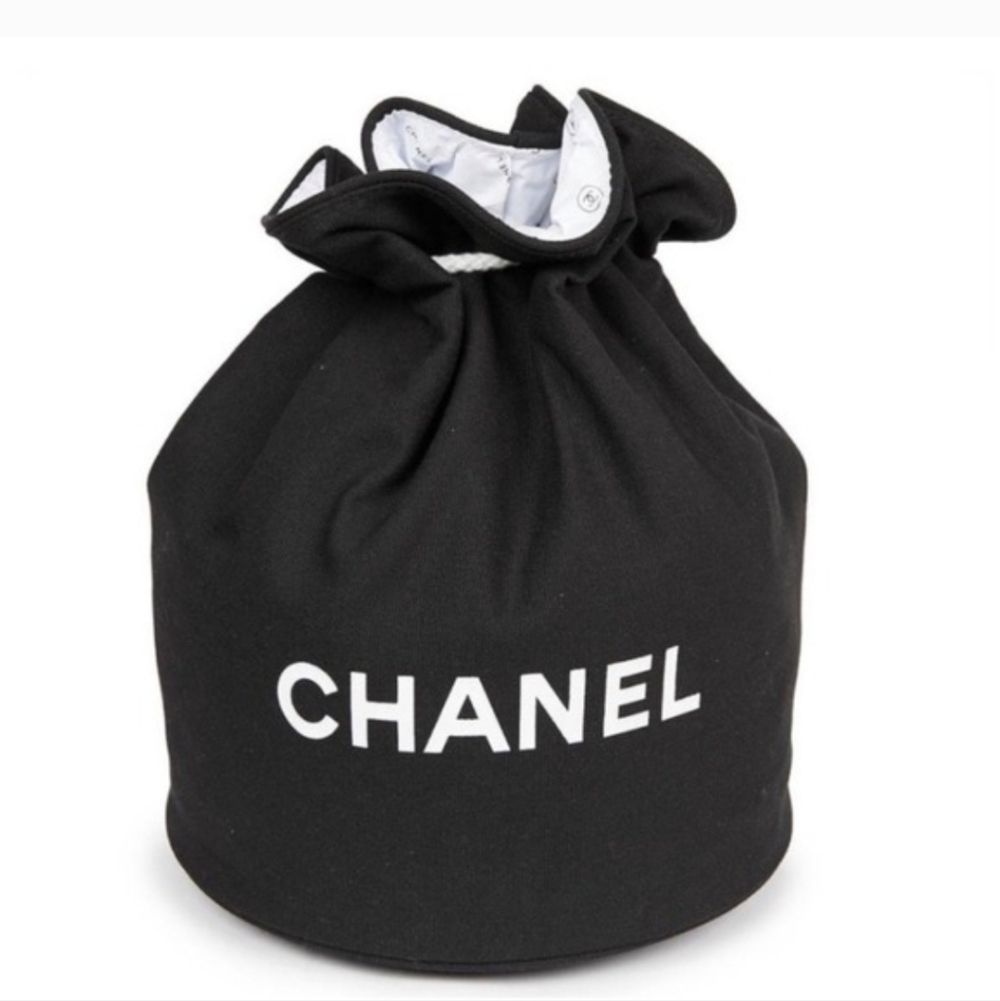Black Canvas Drawstring Bag - Picture 2 of 4